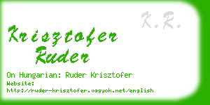 krisztofer ruder business card